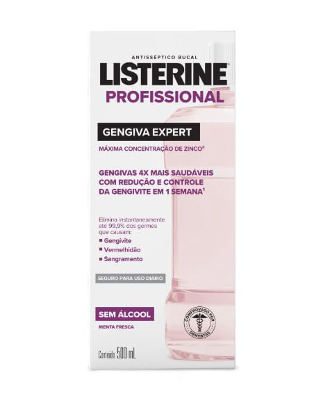 Antisséptico Bucal Listerine Profissional Gengiva Expert Sem Álcool 500ml